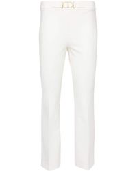 Twin Set - Logo-plaque Ribbed Trousers - Lyst