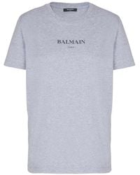 Balmain - Camiseta De Algodón Con Logo Estampado - Lyst