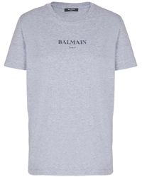 Balmain - Logo-Print Cotton T-Shirt - Lyst