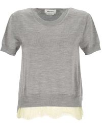 McQueen - Ribbed-Trim Top - Lyst