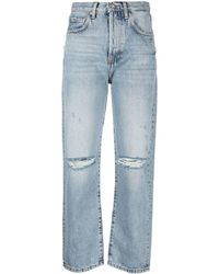 Liu Jo - Gerade Jeans in Distressed-Optik - Lyst