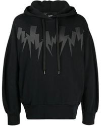 Neil Barrett - Thunderbolt-Print Cotton Hoodie - Lyst