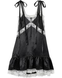 Marc Jacobs - Satin Lace Slip Midi Dress - Lyst