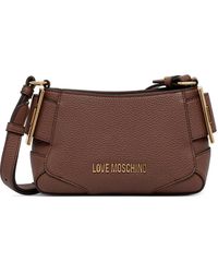 Love Moschino - Logo-Plaque Pebbled Shoulder Bag - Lyst