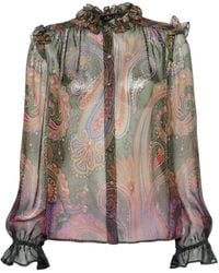 Etro - Paisley Ruffled Blouse - Lyst