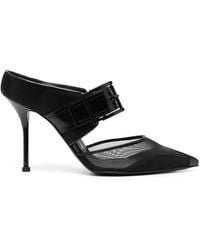 McQueen - Punk Buckle High Heel Mules - Lyst
