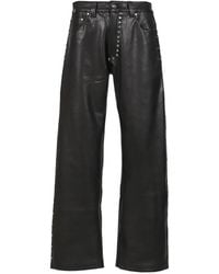 Earthling Collective - David Stud-Embellished Leather Trousers - Lyst