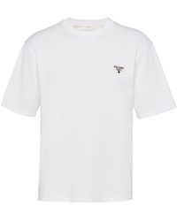 Prada - Camiseta con logo triangular - Lyst