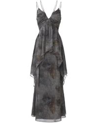 Elwood - Ink-Wash Shirred Layered Maxi Dress - Lyst