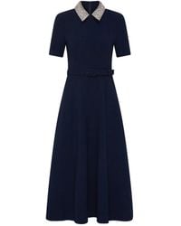 Rebecca Vallance - Embellished-Collar Belted Dress - Lyst