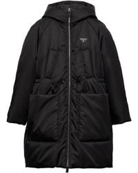 Prada - Cappotto Con Logo A Triangolo - Lyst