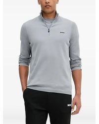 BOSS - Ever High-neck Zip-up Sweater - Lyst