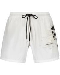 Philipp Plein - Logo-Patch Drawstring Swimsuit - Lyst