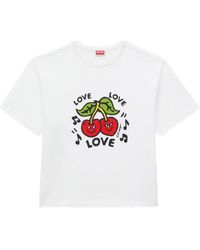 KENZO - Organic Cotton Oversized Embroidered T-Shirt - Lyst