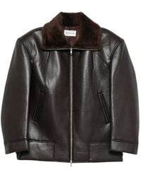 Frankie Shop - Aspen Shearling-Collar Faux-Leather Jacket - Lyst