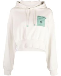 Izzue - Slogan-embroidered Cropped Hoodie - Lyst