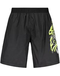 Philipp Plein - Graphic-Print Logo-Waistband Swim Shorts - Lyst