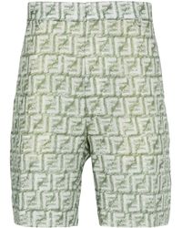 Fendi - Ff-Motif Linen Shorts - Lyst