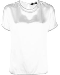 Fabiana Filippi - Crystal-embellished Satin T-shirt - Lyst