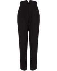 Emporio Armani - High-Waist Virgin Wool Trousers - Lyst