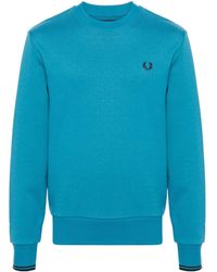 Fred Perry - Logo-embroidered Cotton Sweatshirt - Lyst
