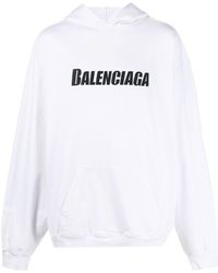 Balenciaga - Destroyed Logo-print Hoodie - Lyst