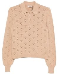 Twinset - Pointelle-Knit Buttoned Polo Shirt - Lyst