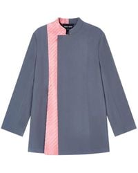 Giorgio Armani - Panelled Mandarin-Collar Coat - Lyst