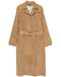 Golden Goose - "Journey W's Peggy" Trench Coat With Belt Light Suede - Lyst