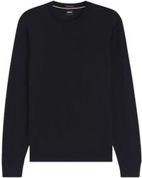 BOSS - Crew-Neck Wool Sweater - Lyst