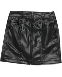 DKNY - Faux Leather A-Line Mini Skirt - Lyst