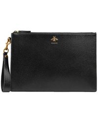 Gucci Animalier Leather Pouch - Black