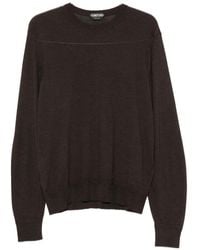 Tom Ford - Crew Neck Ribbed-Trim Sweater - Lyst