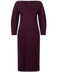 Alberta Ferretti - Geometric-Pattern Long-Sleeve Midi Dress - Lyst