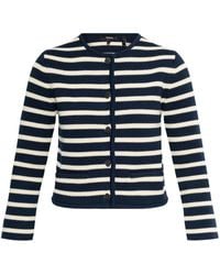 Theory - Striped Cotton Cardigan - Lyst
