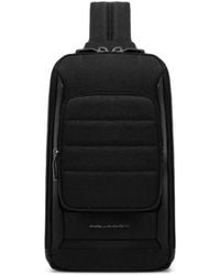 Piquadro - Logo-Plaque Convertible Messenger Bag - Lyst