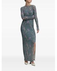 HUGO - Floral-Print Mesh Maxi Dress - Lyst