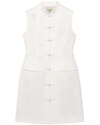 Shanghai Tang - Hourglass Qipao Bead-Embellished Mini Dress - Lyst