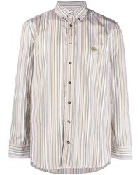 Etro - Pegaso-motif Striped Cotton Shirt - Lyst