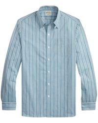 RRL - Striped Long-Sleeved Shirt - Lyst