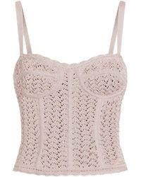 Dolce & Gabbana - Crochet-Knit Corset Top - Lyst