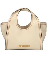 Love Moschino - Logo-Plaque Stitched Tote Bag - Lyst