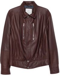 Brunello Cucinelli - Zip-Fastening Leather Jacket - Lyst