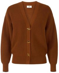 Elisabetta Franchi - Knit Cardigan With Jewel Buttons - Lyst