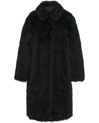 Another Tomorrow - Faux-Fur Balmacaan Coat - Lyst