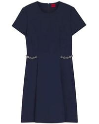 HUGO - Chain-Detail Short-Sleeve Mini Dress - Lyst