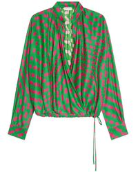 Dries Van Noten - Polka-Dot Wrap Blouse - Lyst