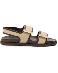 Tod's - Logo-Plaque Canvas Sandals - Lyst