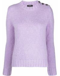 A.P.C. - Side-button Knitted Jumper - Lyst