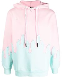 Palm Angels - Layered Flames Drawstring Hoodie - Lyst